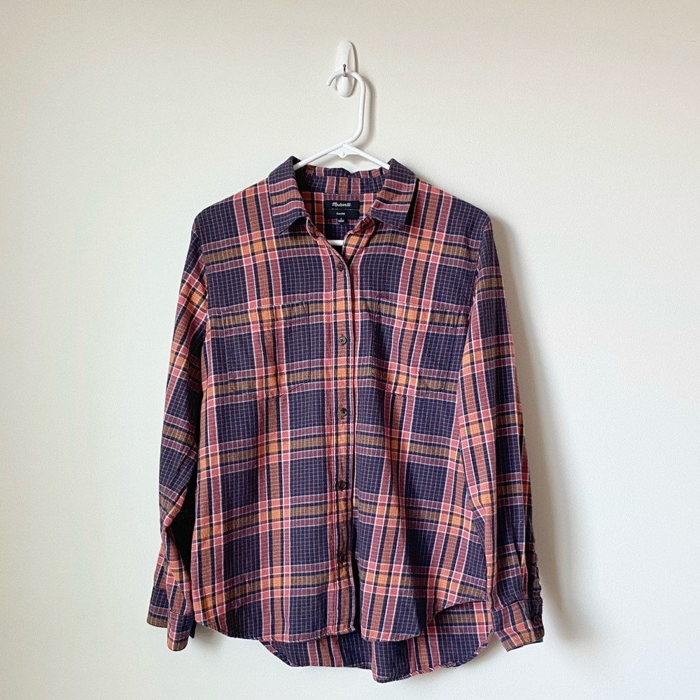 Madewell Edith Plaid Flannel Classic Ex-Boyfriend Shirt
